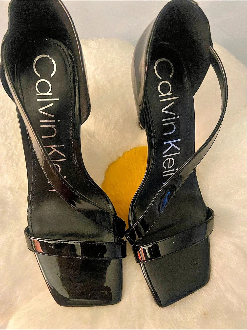 Calvin Klein Tracy Patent High Stiletto Sandal Black US 7.5